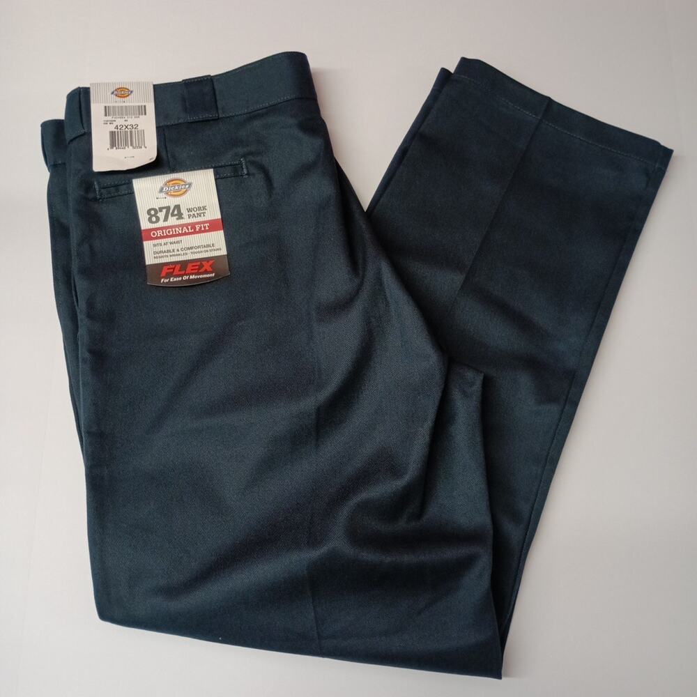 Dickies 874 Work Pants Men's 42x32 Flex Blue Original Fit